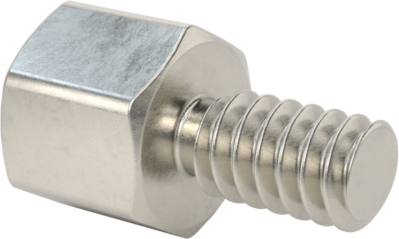 Erkek-Dişi Dişli Altıgen Ara Parça, 18-8 Paslanmaz Çelik, 1/4" Altıgen, 7/32" Uzunluk, 6-32 - 6-32 Diş
