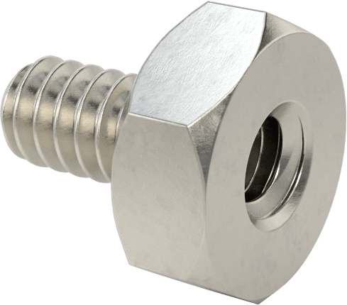 Erkek-Dişi Dişli Altıgen Ara Parça, 18-8 Paslanmaz Çelik, 5/16" Altıgen Boyut, 1/8" Uzunluk, 6-32 - 6-32 Diş