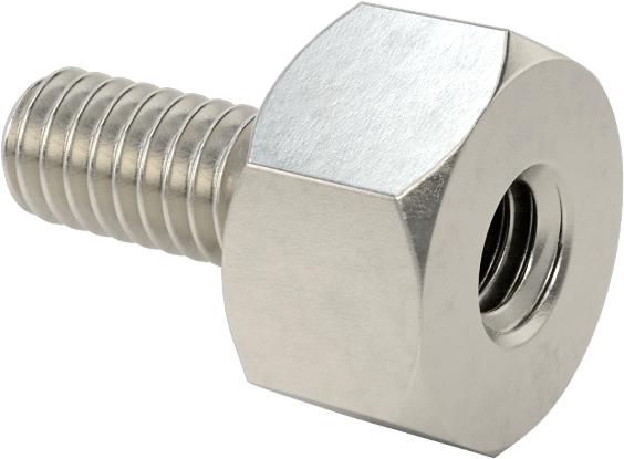 Erkek-Dişi Dişli Altıgen Ara Parça, 18-8 Paslanmaz Çelik, 3/8" Altıgen Boyutu, 7/32" Uzunluk, 8-32 ila 8-32 Diş