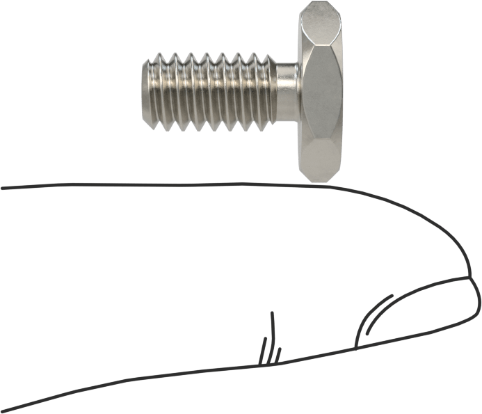 Erkek-Dişi Dişli Altıgen Ara Parça, 18-8 Paslanmaz Çelik, 1/2" Altıgen Boyutu, 1/8" Uzunluk, 1/4“-20 ila 1/4”-20 Diş