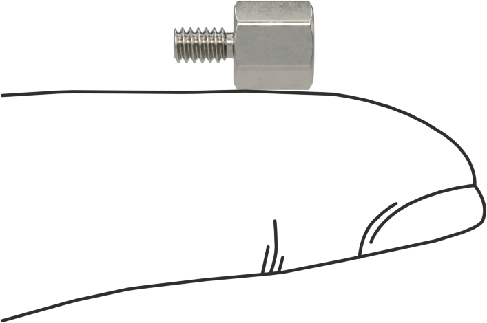 Erkek-Dişi Dişli Altıgen Ara Parça, 18-8 Paslanmaz Çelik, 1/4" Altıgen, 1/4" Uzunluk, 4-40 - 4-40 Diş