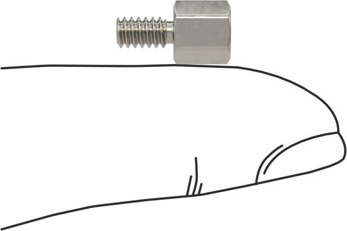 Erkek-Dişi Dişli Altıgen Ara Parça, 18-8 Paslanmaz Çelik, 1/4" Altıgen, 1/4" Uzunluk, 6-32 - 6-32 Diş