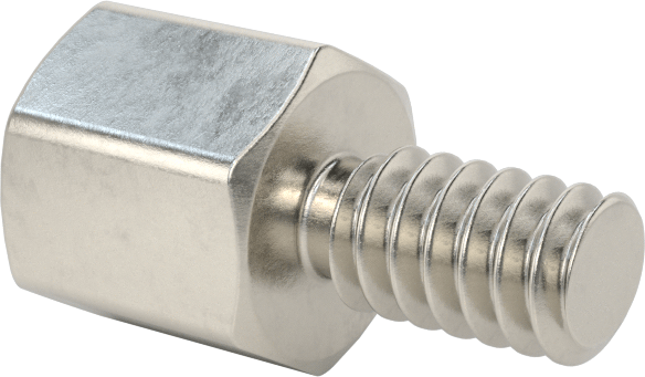 Erkek-Dişi Dişli Altıgen Ara Parça, 18-8 Paslanmaz Çelik, 1/4" Altıgen, 1/4" Uzunluk, 6-32 - 6-32 Diş