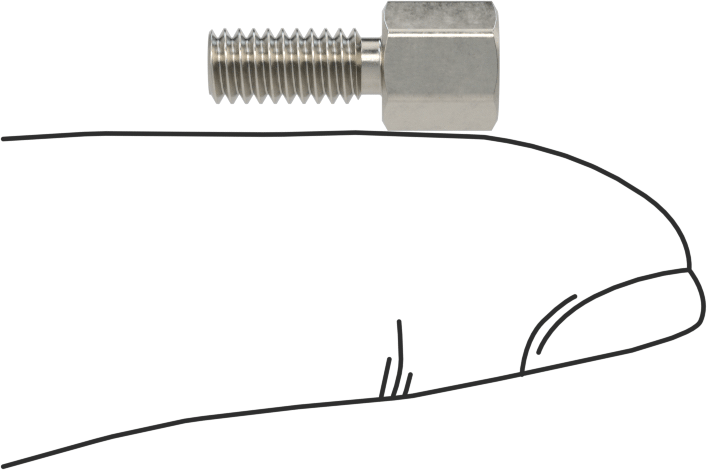 Erkek-Dişi Dişli Altıgen Ara Parça, 18-8 Paslanmaz Çelik, 1/4" Altıgen, 1/4" Uzunluk, 8-32 ila 8-32 Diş