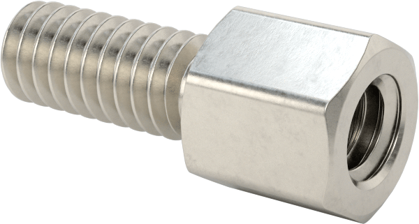 Erkek-Dişi Dişli Altıgen Ara Parça, 18-8 Paslanmaz Çelik, 1/4" Altıgen, 1/4" Uzunluk, 8-32 ila 8-32 Diş