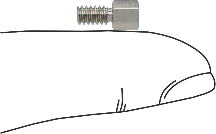 Erkek-Dişi Dişli Altıgen Ara Parça, 18-8 Paslanmaz Çelik, 3/16" Altıgen, 3/16" Uzunluk, 6-32 - 6-32 Diş