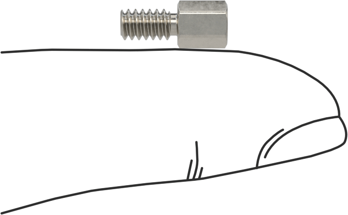 Erkek-Dişi Dişli Altıgen Ara Parça, 18-8 Paslanmaz Çelik, 3/16" Altıgen, 7/32" Uzunluk, 6-32 - 6-32 Diş