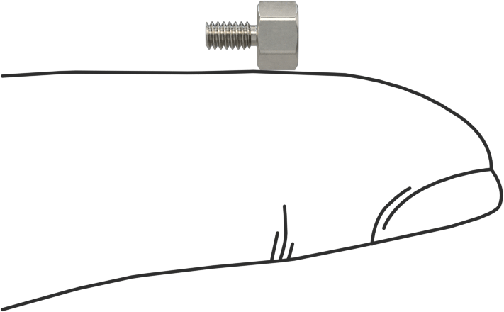 Erkek-Dişi Dişli Altıgen Ara Parça, 18-8 Paslanmaz Çelik, 3/16" Altıgen, 1/8" Uzunluk, 2-56 ila 2-56 Diş