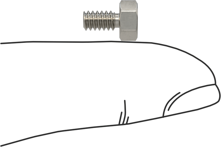 Erkek-Dişi Dişli Altıgen Ara Parça, 18-8 Paslanmaz Çelik, 1/4" Altıgen, 1/8" Uzunluk, 6-32 - 6-32 Diş