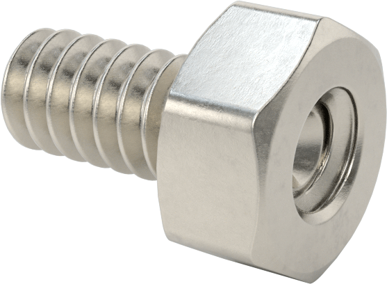 Erkek-Dişi Dişli Altıgen Ara Parça, 18-8 Paslanmaz Çelik, 1/4" Altıgen, 1/8" Uzunluk, 6-32 - 6-32 Diş