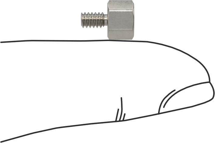 Erkek-Dişi Dişli Altıgen Ara Parça, 18-8 Paslanmaz Çelik, 1/4" Altıgen, 3/16" Uzunluk, 4-40 - 4-40 Diş