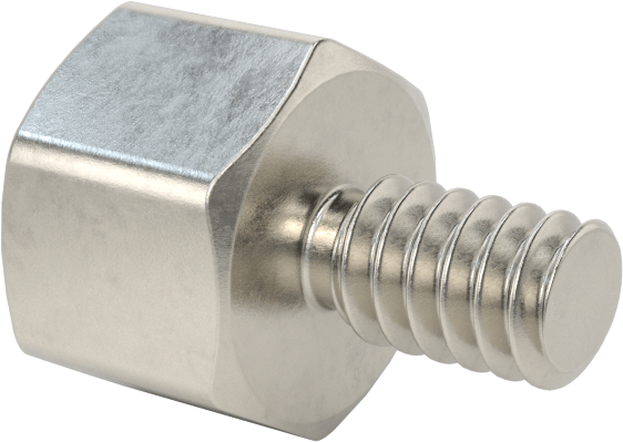 Erkek-Dişi Dişli Altıgen Ara Parça, 18-8 Paslanmaz Çelik, 1/4" Altıgen, 3/16" Uzunluk, 4-40 - 4-40 Diş