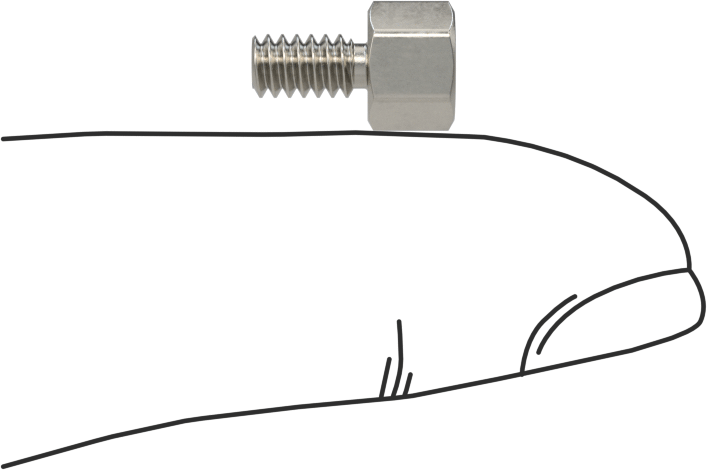 Erkek-Dişi Dişli Altıgen Ara Parça, 18-8 Paslanmaz Çelik, 1/4" Altıgen, 3/16" Uzunluk, 6-32 - 6-32 Diş