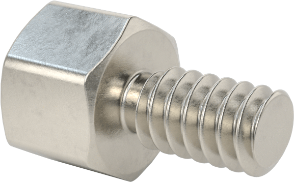 Erkek-Dişi Dişli Altıgen Ara Parça, 18-8 Paslanmaz Çelik, 1/4" Altıgen, 3/16" Uzunluk, 6-32 - 6-32 Diş
