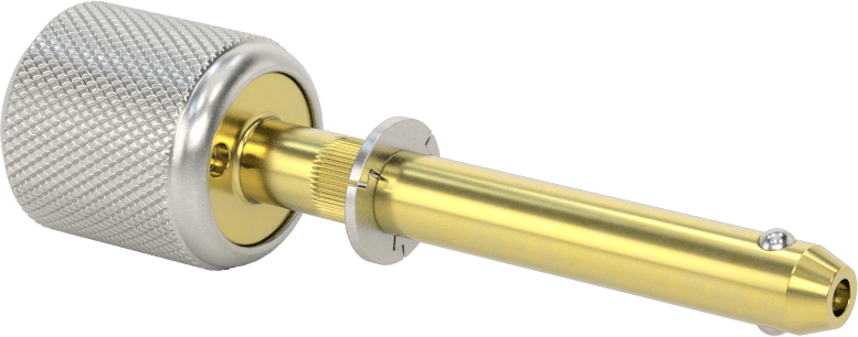 Anahtarlı Çift Kilitli Hızlı Açma Pimi, 5/16" Çap, 1-1/2" Kullanılabilir Uzunluk