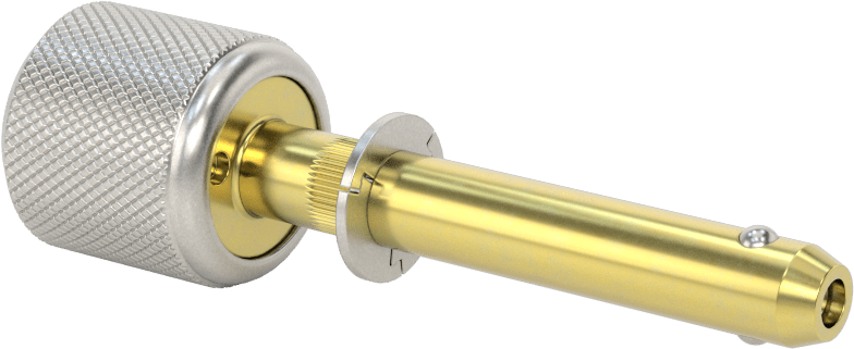 Anahtarlı Çift Kilitli Hızlı Açma Pimi, 3/8" Çap, 1-1/2" Kullanılabilir Uzunluk