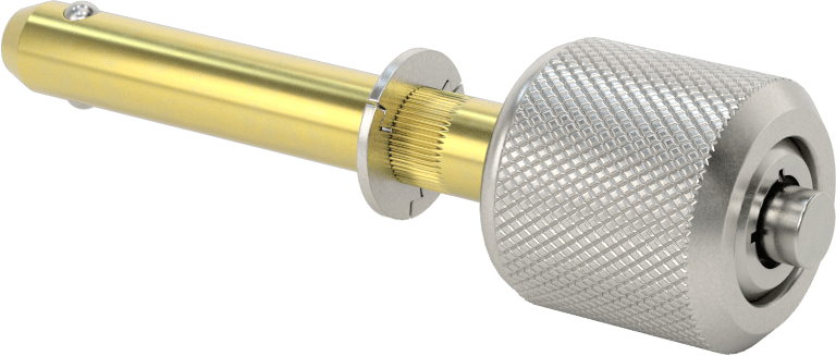 Anahtarlı Çift Kilitli Hızlı Açma Pimi, 3/8" Çap, 1-1/2" Kullanılabilir Uzunluk