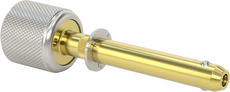Anahtarlı Çift Kilitli Hızlı Açma Pimi, 3/8" Çap, 1-3/4" Kullanılabilir Uzunluk