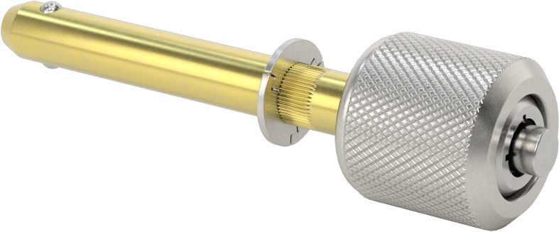 Anahtarlı Çift Kilitli Hızlı Açma Pimi, 3/8" Çap, 1-3/4" Kullanılabilir Uzunluk