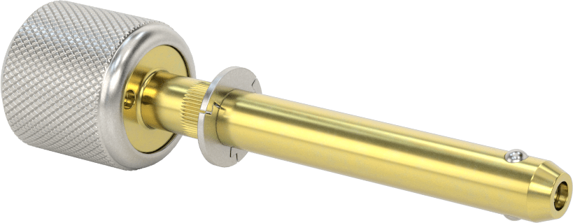 Anahtarlı Çift Kilitli Hızlı Açma Pimi, 3/8" Çap, 2" Kullanılabilir Uzunluk