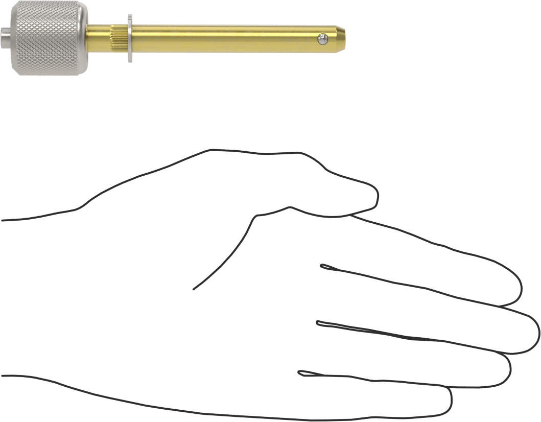 Anahtarlı Çift Kilitli Hızlı Açma Pimi, 3/8" Çap, 2-1/2" Kullanılabilir Uzunluk