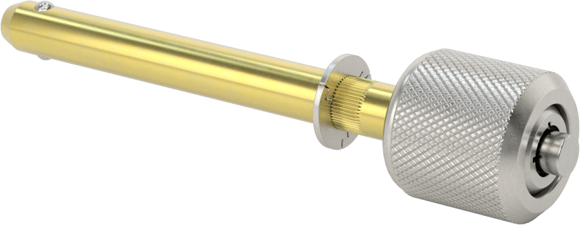 Anahtarlı Çift Kilitli Hızlı Açma Pimi, 3/8" Çap, 2-1/2" Kullanılabilir Uzunluk