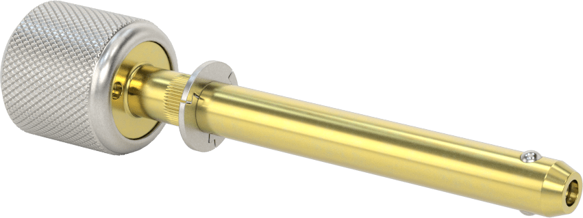 Anahtarlı Çift Kilitli Hızlı Açma Pimi, 3/8" Çap, 2-1/2" Kullanılabilir Uzunluk