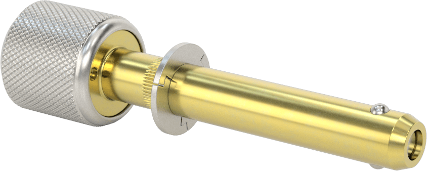 Anahtarlı Çift Kilitli Hızlı Açma Pimi, 1/2" Çap, 2" Kullanılabilir Uzunluk