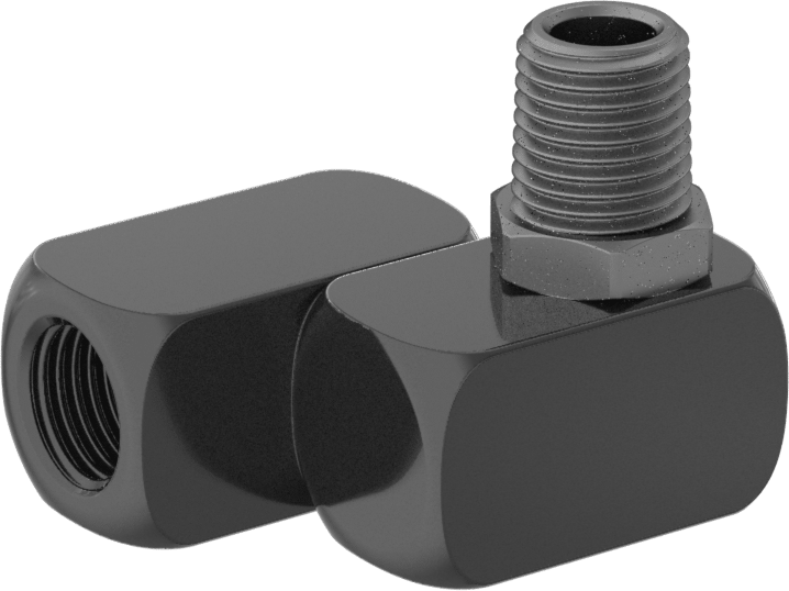 Hava için 90 Derece Dirsek Hortum Bağlantısı, Açık Akış, Naylon, 2 Swvls 1/4 NPT Dişi x 1/4 NPT Erkek