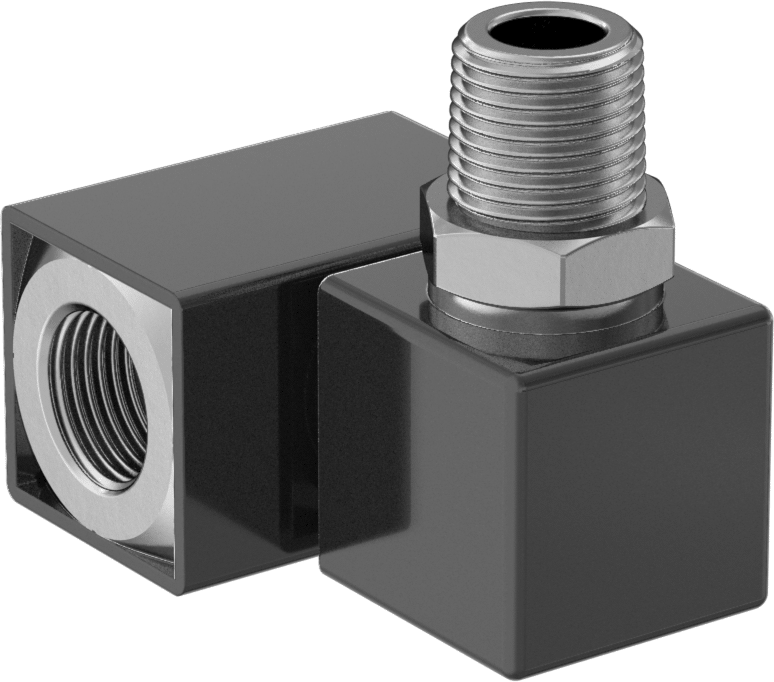 Hava için 90 Derece Dirsek Hortum Bağlantısı, Açık Akış, Çelik, 2 Swvls, 3/8 NPT Dişi x 3/8 NPT Erkek