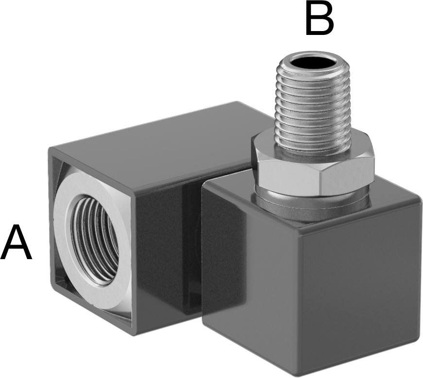 Plastic-Coated Steel 90° Elbow Reducing Adapter with Two Swivels