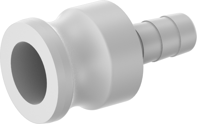 Polipropilen Kam-ve-Yuva Hortum Bağlantısı, Yiyecek ve İçecek için, Boyut 3/4, Plug, 1/2" Hortum İç Çapı için