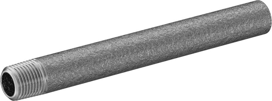 Standart Cidarlı 316/316L Paslanmaz Çelik Dişli Boru Nipeli, Bir Ucu Dişli, 1/8 NPT, 3-1/2" Uzunluk