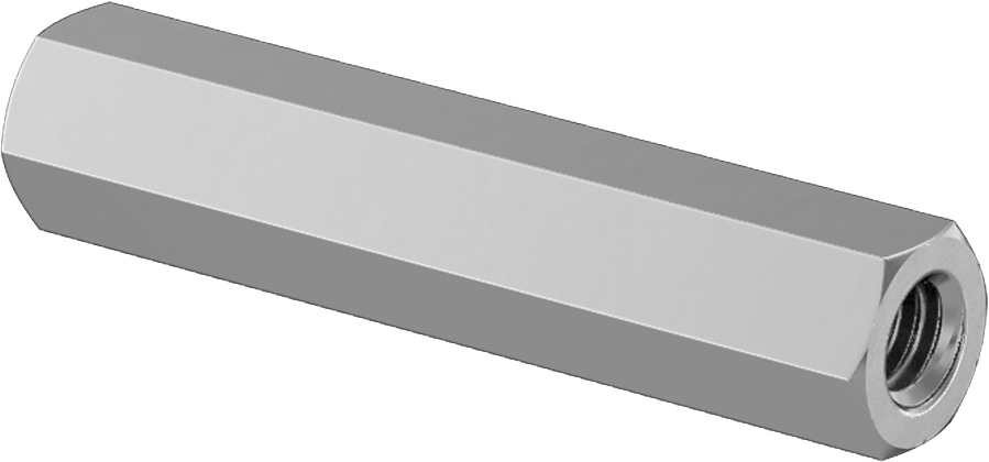 Korozyona Dayanıklı 18-8 Paslanmaz Çelik Dişi Dişli Altıgen Ara Parça, 1/4" Altıgen Boyutu, 1-1/4" Uzunluk, 8-32 Diş Boyutu