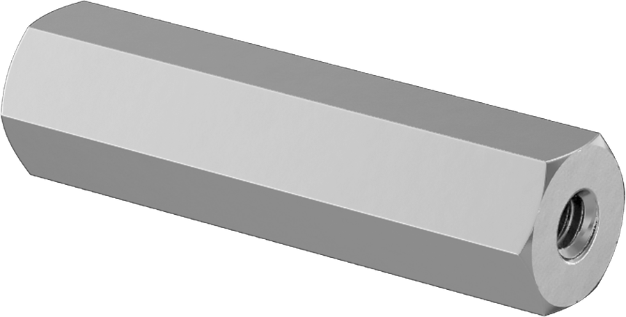 Korozyona Dayanıklı 18-8 Paslanmaz Çelik Dişi Dişli Altıgen Ara Parça, 5/16" Altıgen Boyut, 1-1/4" Uzunluk, 6-32 Diş Boyutu