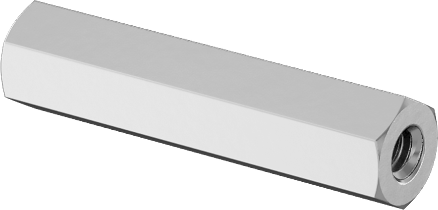 Korozyona Dayanıklı 18-8 Paslanmaz Çelik Dişi Dişli Altıgen Ara Parça, 1/4" Altıgen Boyutu, 1-1/8" Uzunluk, 6-32 Diş Boyutu
