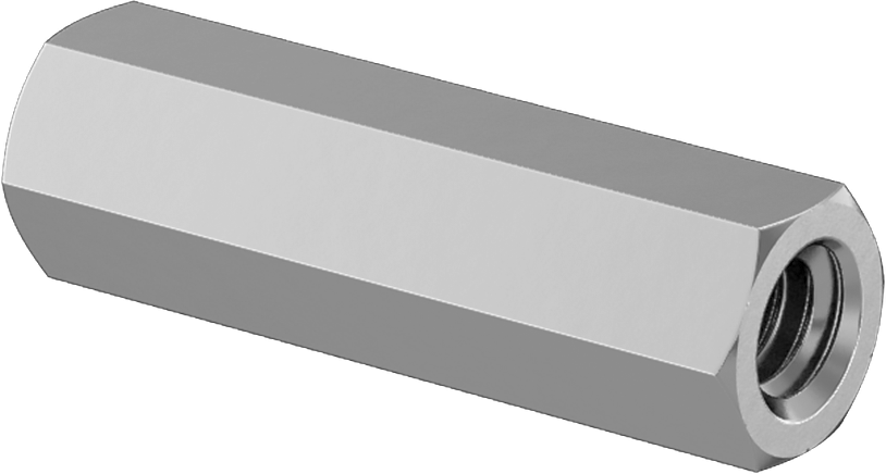 Korozyona Dayanıklı 18-8 Paslanmaz Çelik Dişi Dişli Altıgen Ara Parça, 1/8" Altıgen Boyutu, 7/16" Uzunluk, 2-56 Diş Boyutu