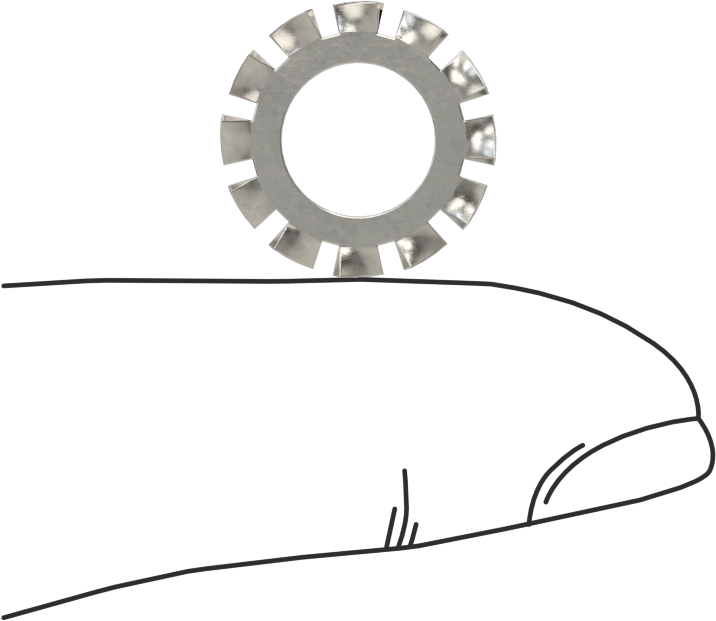 18-8 Paslanmaz Çelik Dış Dişli Kilit Pulları, M8 Vida Boyutu için, 8.4 mm ID, 15.0 mm OD, DIN 6798