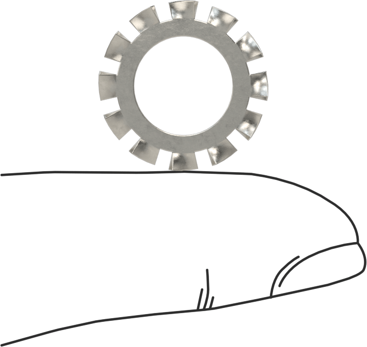 18-8 Paslanmaz Çelik Dış Dişli Kilit Pulları, M10 Vida Boyutu için, 10.5 mm ID, 18.0 mm OD, DIN 6798