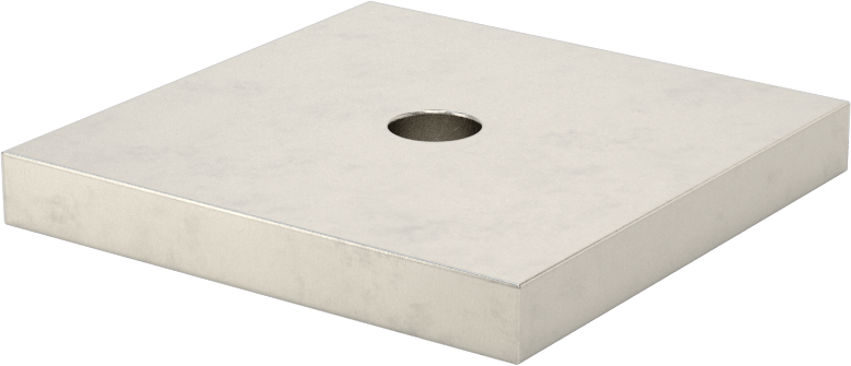 18-8 Paslanmaz Çelik Kare Pul, 1/4" Vida Boyutu için, 0.313" ID, 2,000" Genişlik