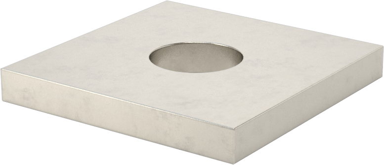 18-8 Paslanmaz Çelik Kare Pul, 5/8" Vida Boyutu için, 0.688" ID, 2,000" Genişlik, Malzeme Sertifikalı