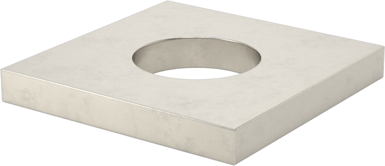 18-8 Paslanmaz Çelik Kare Pul, 7/8" Vida Boyutu için, 0.938" ID, 2,000" Genişlik