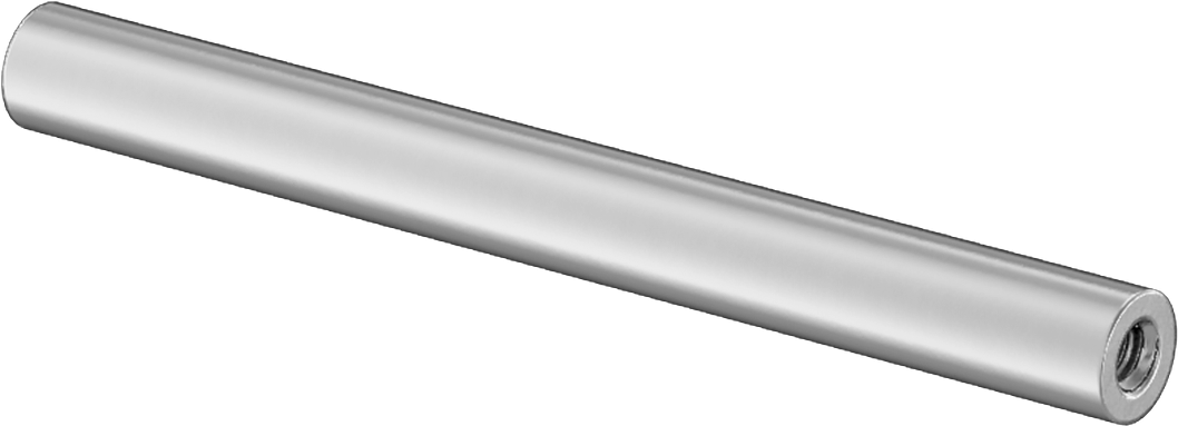 Dişli Yuvarlak Ayırıcı, 18-8 Paslanmaz Çelik, 1/4" OD, 2-1/2" Uzunluk, 6-32 Diş Boyutu