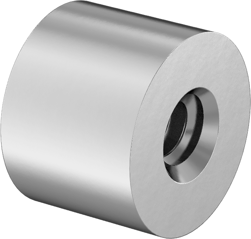 Dişli Yuvarlak Ayırıcı, 18-8 Paslanmaz Çelik, 1/4" OD, 3/16" Uzunluk, 4-40 Diş Boyutu