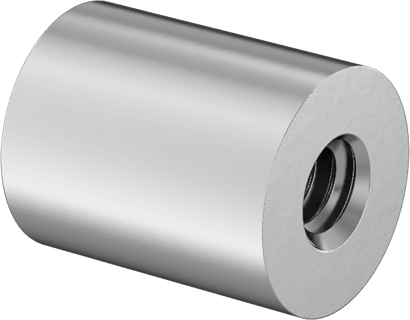 Dişli Yuvarlak Ayırıcı, 18-8 Paslanmaz Çelik, 1/4" OD, 5/16" Uzunluk, 4-40 Diş Boyutu