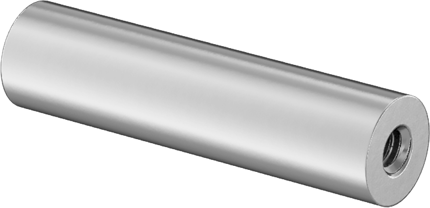Dişli Yuvarlak Ayırıcı, 18-8 Paslanmaz Çelik, 1/4" OD, 1" Uzunluk, 4-40 Diş Boyutu