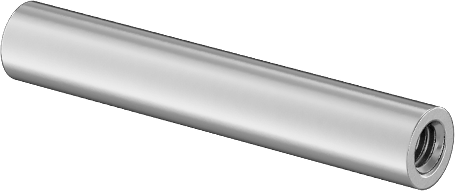 Dişli Yuvarlak Ayırıcı, 18-8 Paslanmaz Çelik, 1/4" OD, 1-1/2" Uzunluk, 8-32 Diş Boyutu