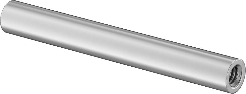 Dişli Yuvarlak Ayırıcı, 18-8 Paslanmaz Çelik, 1/4" OD, 2" Uzunluk, 8-32 Diş Boyutu