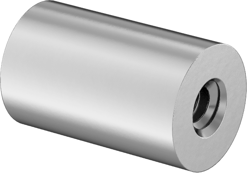 Dişli Yuvarlak Ayırıcı, 18-8 Paslanmaz Çelik, 1/4" OD, 13/32" Uzunluk, 4-40 Diş Boyutu