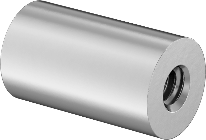 Dişli Yuvarlak Ayırıcı, 18-8 Paslanmaz Çelik, 1/4" OD, 7/16" Uzunluk, 4-40 Diş Boyutu
